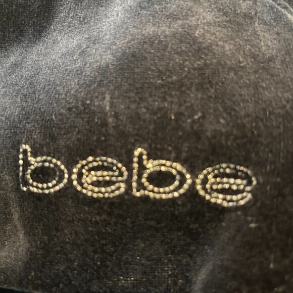 Vintage Retro 90's Y2K BEBE Velour Bedazzled Logo Sweat Track Suit Black EUC -XL - Picture 11 of 16